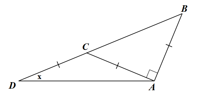 Cho hình vẽ sau:   Hỏi giá trị của x bằng bao nhiêu độ? (ảnh 1)
