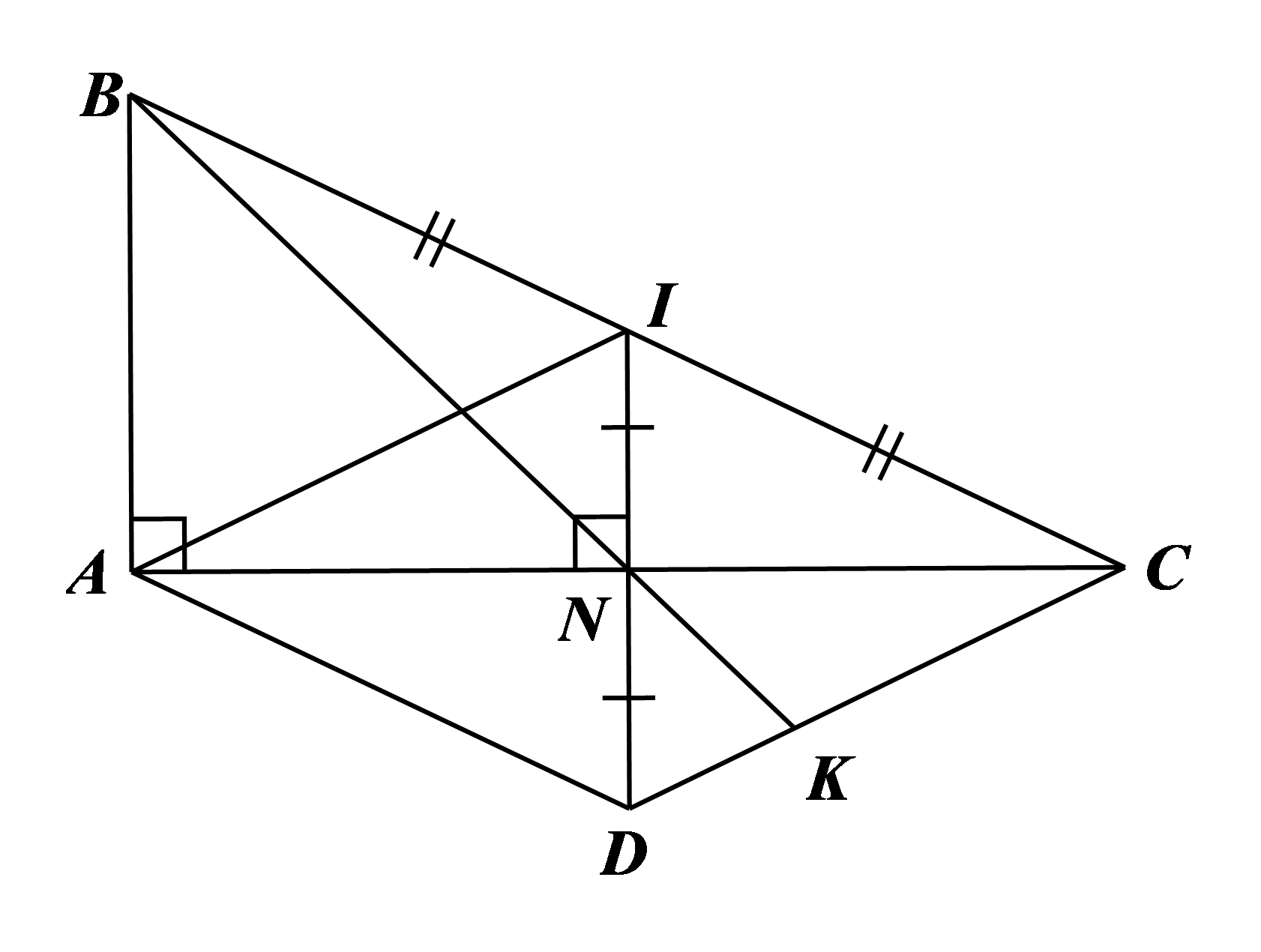 Cho tam giác \(ABC\) vuông tại \(A (ảnh 1)