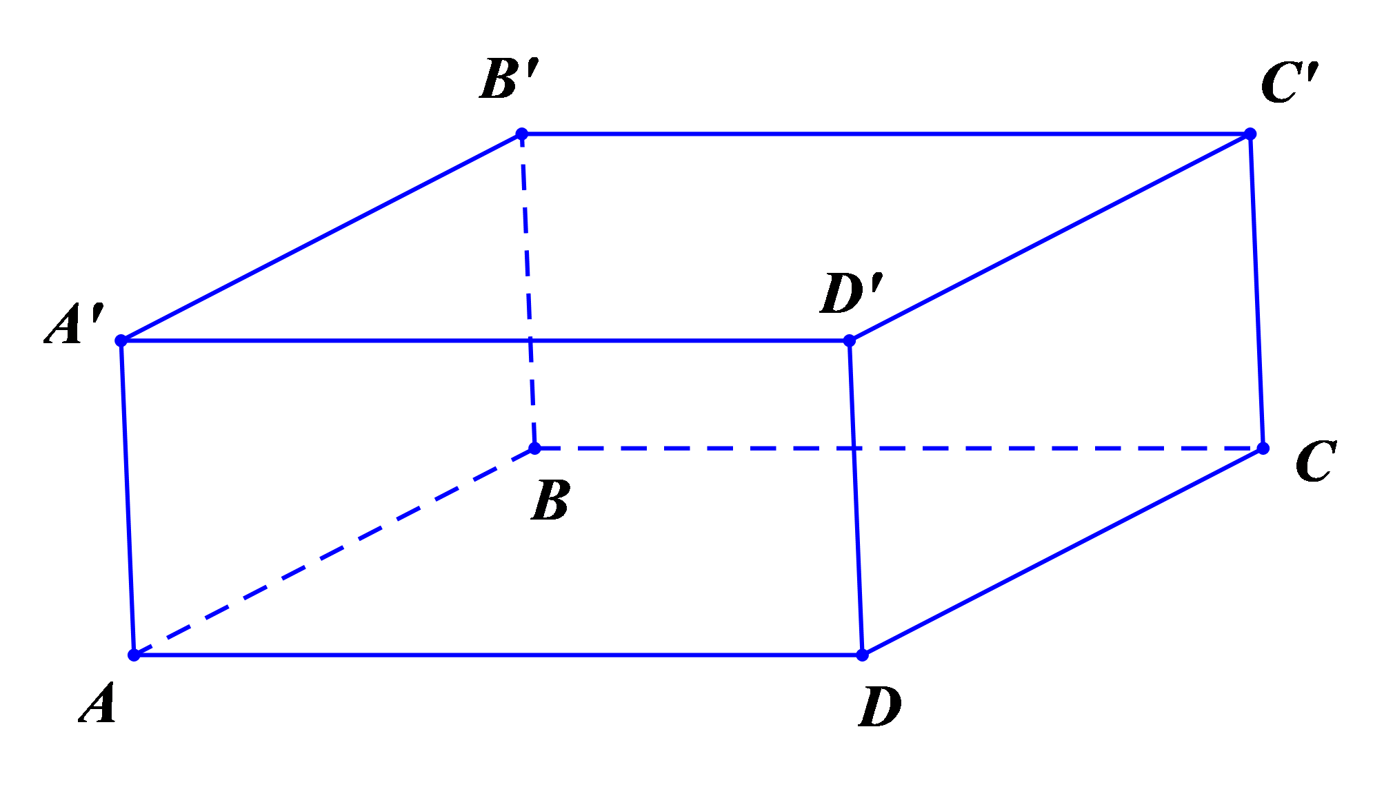 Chọn D Ta có \(d\left( {\left( {ABCD} \right),\left( {A'B'C'D'} \right)} \right) = AA'\) (ảnh 1)