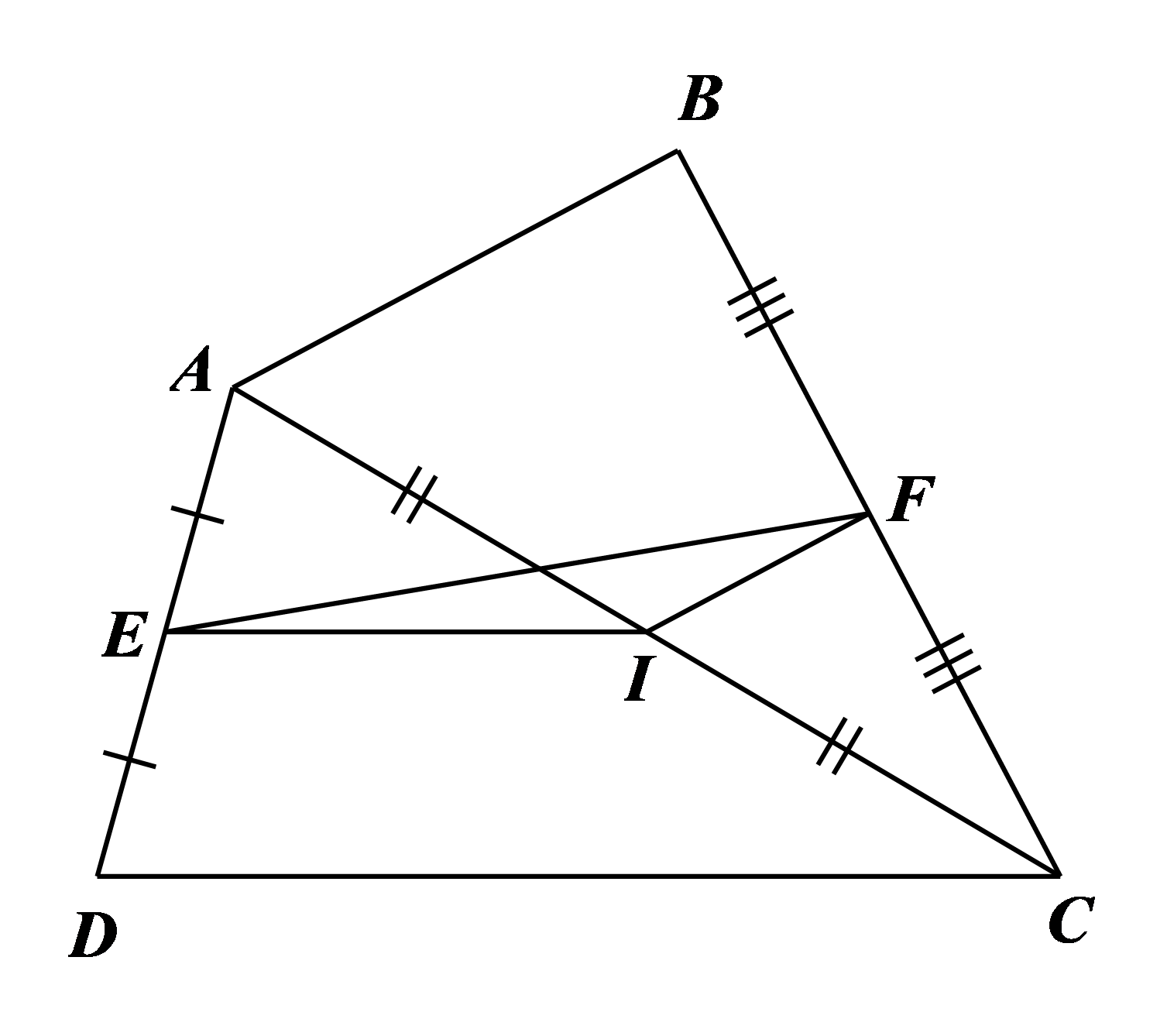 Cho tứ giác \[ABCD.\] Gọi \[E,{\rm{ }} (ảnh 1)