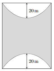 Kiến trúc sư thiết kế một khu sinh hoạt cộng đồng có dạng hình chữ nhật với chiều rộng và chiều dài lần lượt là 60 m và 80 m. Trong đó, phần được tô màu đậm là sân chơi, phần còn lại để trồng hoa. (ảnh 1)