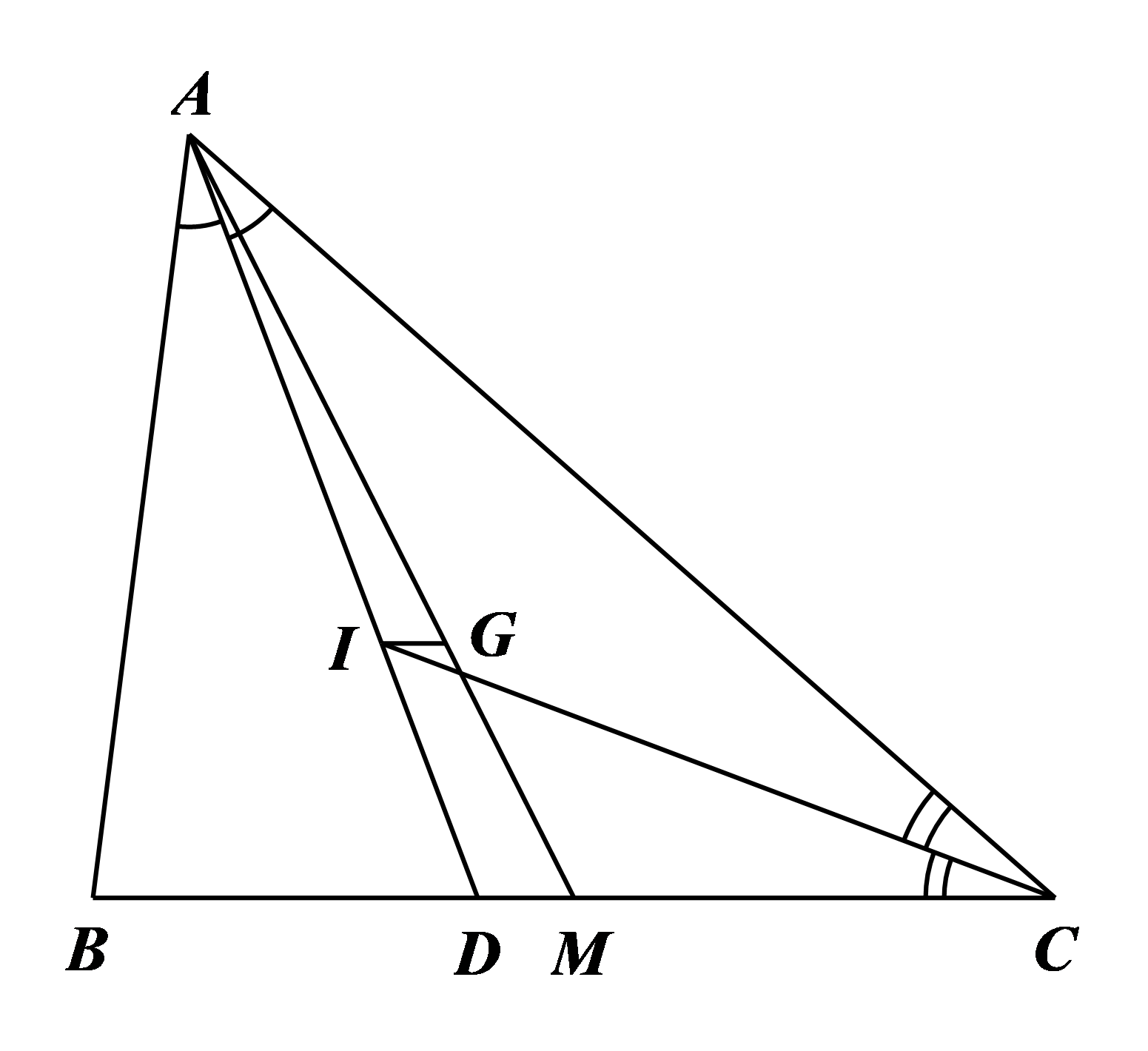 Cho tam giác \(ABC\) có \(BC = 1 (ảnh 1)