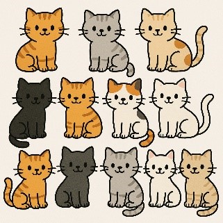 II. Look, read and put a tick (√) or a cross (X).  There are thirteen cats. (ảnh 1)