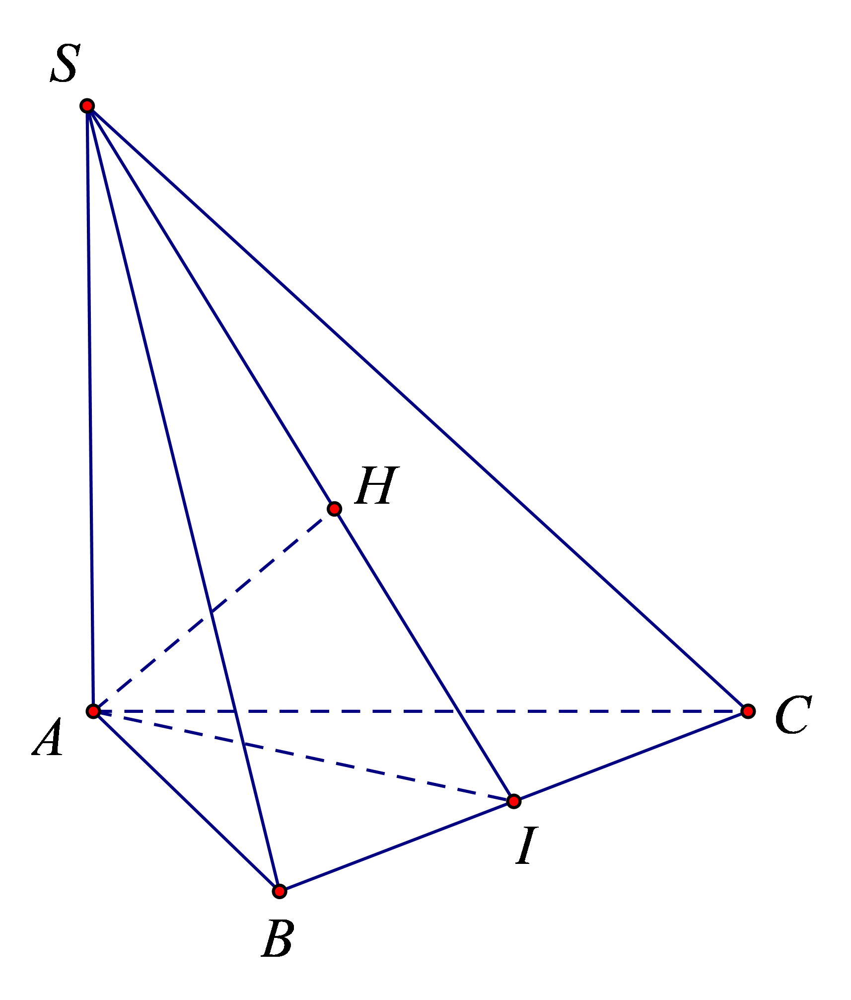 Cho hình chóp \(S.ABC\) có đáy \(ABC\) là (ảnh 1)