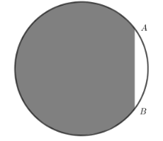 Một người có miếng tôn hình tròn có bán kính bằng 5 m. Người này tính trang trí sơn vẽ trên tấm tôn đó, biết mỗi mét vuông sơn hết 100 nghìn đồng. Tuy nhiên, cần có một khoảng trống để treo tấm tôn nên người này bớt lại một phần tấm tôn nhỏ (ảnh 1)