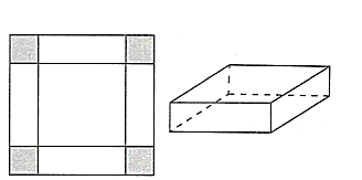 Bạn Nga có một tấm bìa hình vuông cạnh 20 cm. Bạn muốn cắt ở mỗi góc một hình vuông nhỏ để gấp và dán lại thành một cái hộp đựng đồ dùng học tập không có nắp (mép dán không đáng kể). (ảnh 1)
