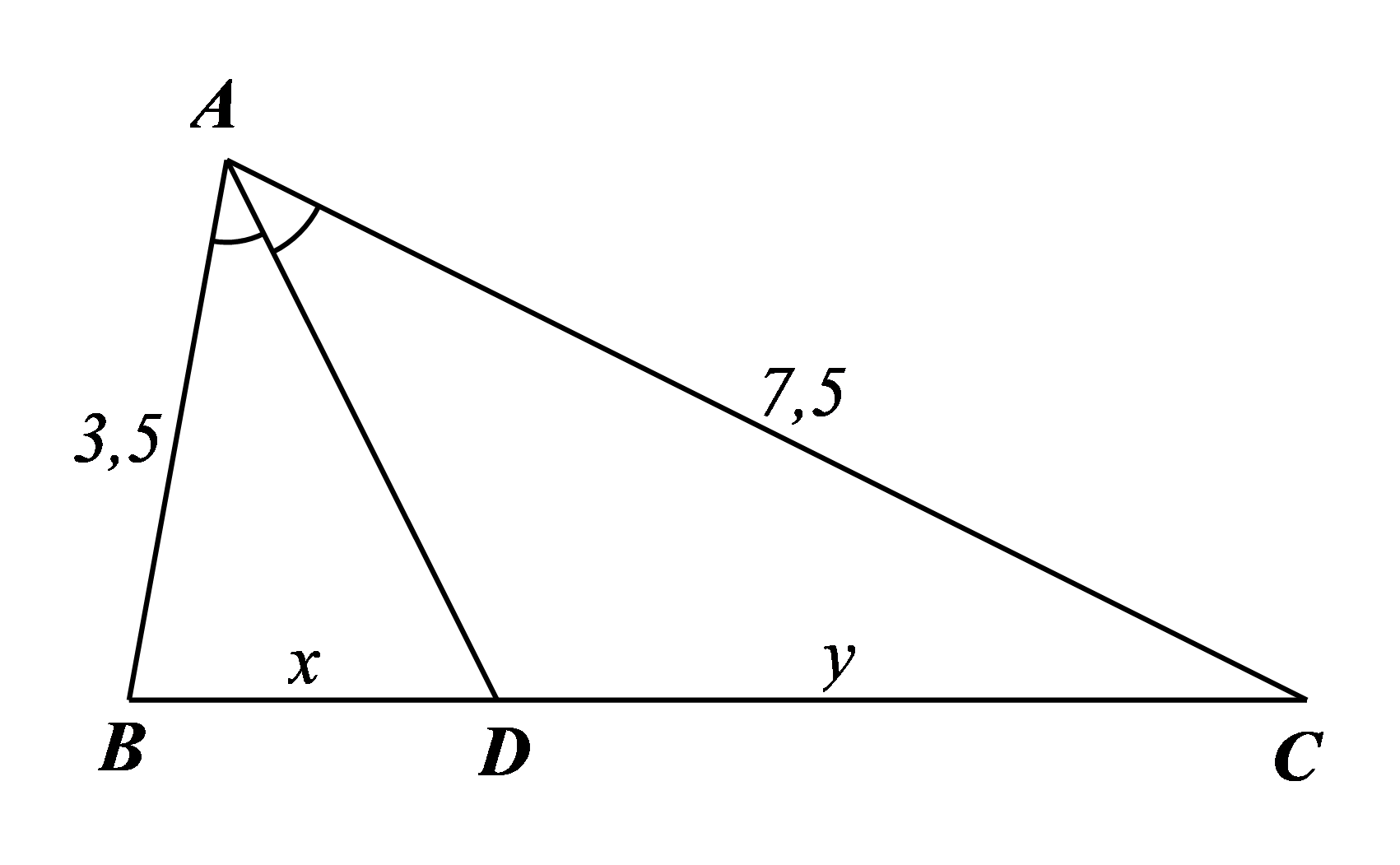 Cho hình bên. Tỉ số x/y bằng (ảnh 1)