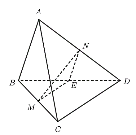 Đ&aacute;p &aacute;n đ&uacute;ng l&agrave;: B V&igrave; \(MN{\rm{//}}M'N'\) n&ecirc;n \(\left( {MN,\,\,M'P'} \right) = \left( {M'N',\,M'P'} \right) = \widehat {N'M'P'} = 45^\circ \).  (ảnh 1)