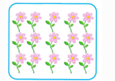 II. Look, read and put a tick (√) or a cross (X). There are eighteen flowers. (ảnh 1)