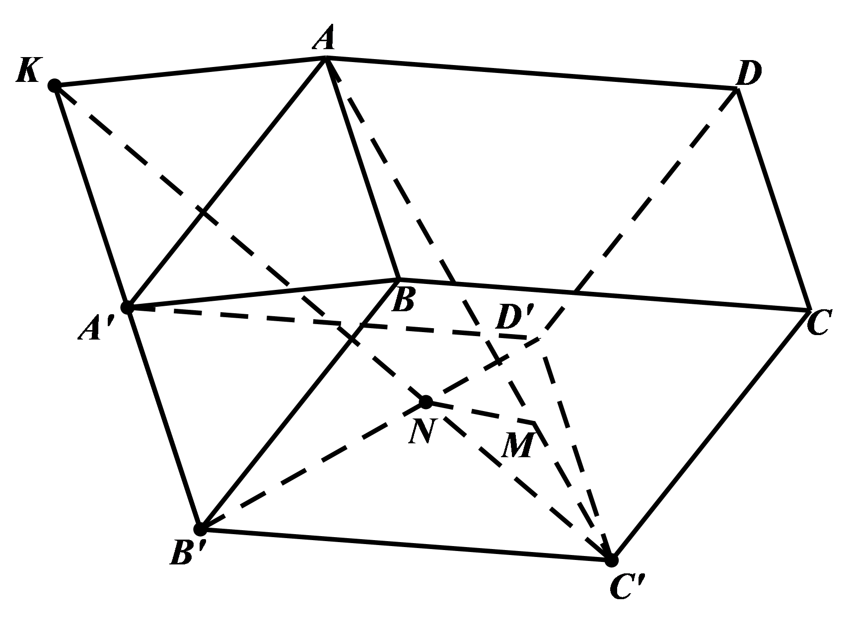 Cho h&igrave;nh hộp \[ABCD.A'B'C'D'\]. X&aacute;c đ (ảnh 1)
