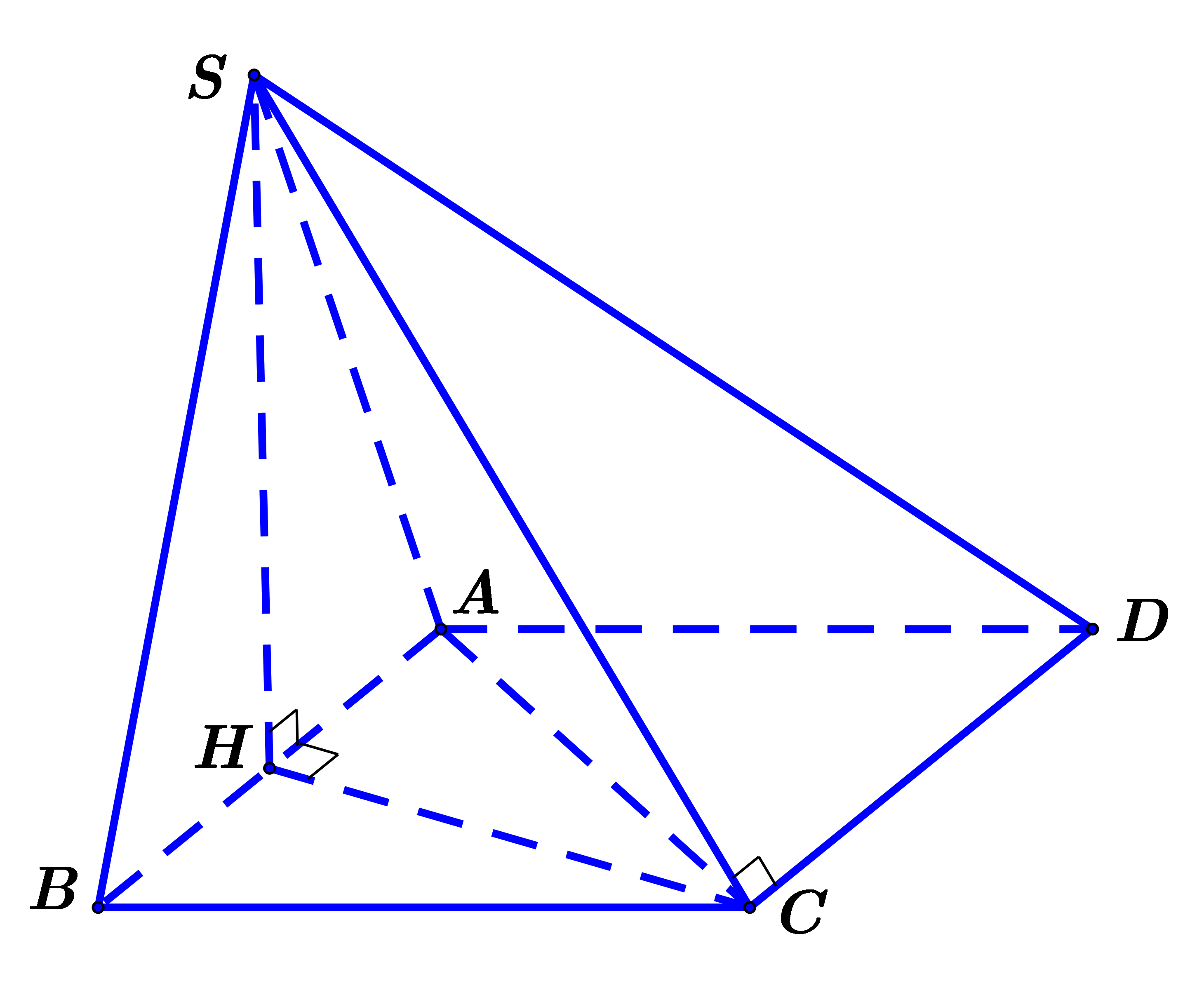 Cho hình chóp \(S.ABCD\) có đáy \(ABC (ảnh 1)