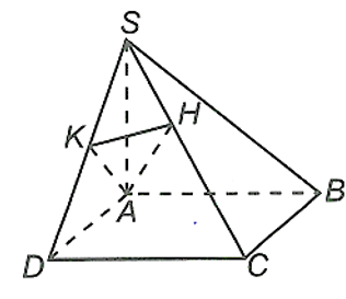 (1 điểm) Cho h&igrave;nh ch&oacute;p \(S.ABCD\) c&oacute; đ&aacute;y \(ABCD\) l&agrave; h&igrave;nh vu&ocirc;ng, cạnh b&ecirc;n \(SA\) vu&ocirc;ng g&oacute;c với đ&aacute;y. Gọi \(H,K\) lần lượt l&agrave; h&igrave;nh chiếu của \(A\) l&ecirc;n \(SC,SD.\) Chứng minh \(SC \bot \left( {AHK} \right).\) (ảnh 1)