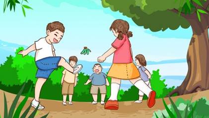 Cartoon of kids playing with frisbee
AI-generated content may be incorrect.