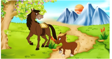 Ngựa con đã rời khỏi khu rừng với ai?   A. Cha B. Mẹ C. Bà (ảnh 1)