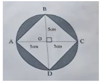 Diện tích phần tô đậm của hình bên là: (ảnh 1)