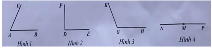 Trong các hình vẽ sau, góc ở hình nào là góc tù? (ảnh 1)