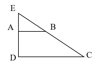 Cho hình thang ABCD, đáy lớn là 11,7 cm; đáy bé bằng 1/3 đáy lớn; chiều cao là 3,6 cm. (ảnh 1)