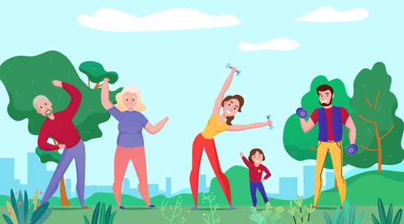 A group of people doing exercises

AI-generated content may be incorrect.