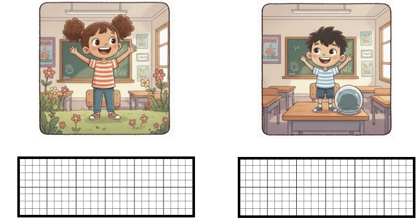 b) Em hãy điền tên bốn người bạn của em vào các hình sau:  (ảnh 1)