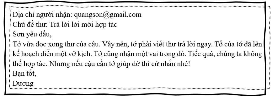 h) Đọc bức thư dưới đây và trả lời câu hỏi:  (ảnh 1)