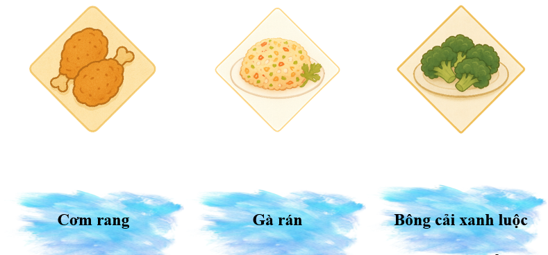 a) Hãy nối đúng tên món ăn sau với hình ảnh tương ứng:  (ảnh 1)