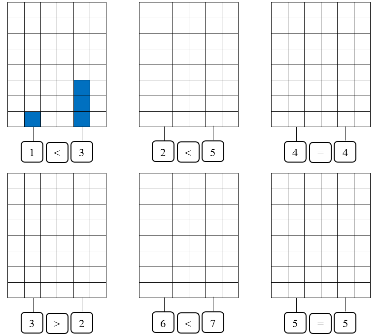 Tô màu vào ô vuông cho thích hợp (theo mẫu): (ảnh 1)