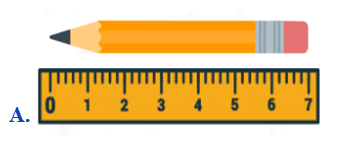 Khoanh vào chữ cái trước cách đặt thước đúng.  (ảnh 1)