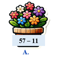 a) Khoanh vào chữ cái trước phép tính có kết quả là số lớn nhất (ảnh 1)