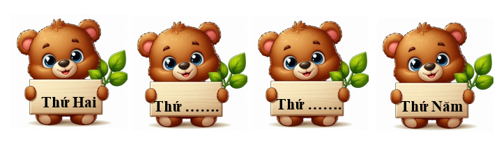 Viết các ngày trong tuần thích hợp vào chỗ trống. (ảnh 1)