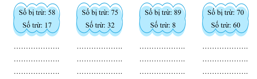 Đặt tính rồi tính hiệu, biết: (ảnh 1)