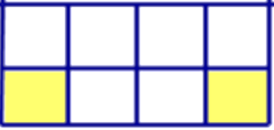Cho hình sau: Phần tô màu trong hình sau được biểu diễn bởi phân số nào? (ảnh 1)