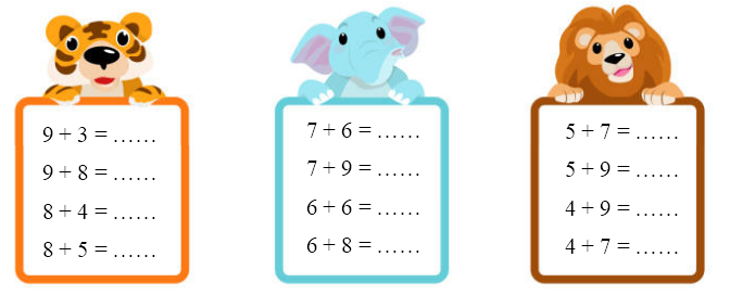 Toán lớp 2 Cánh diều Bảng cộng (có nhớ) trong phạm vi 20 Tính nhẩm: (ảnh 1)