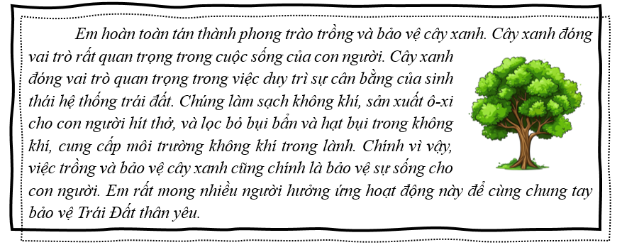 b) Đọc đoạn văn sau và cho biết người viết tán thành về sự việc, hiện tượng nào? (ảnh 1)
