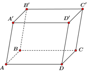 Cho hình hộp ABCD.A'B'C'D' (tham khảo hình vẽ). Mặt phẳng {ABCD} song song với mặt phẳng nào dưới đây (ảnh 1)