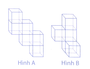 Điền vào chỗ chấm cho thích hợp: - Hình A có …… hình lập phương nhỏ. (ảnh 1)