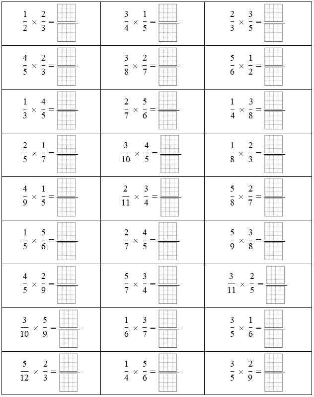 Phép nhân phân số 1/2 x 2/3 = (ảnh 1)