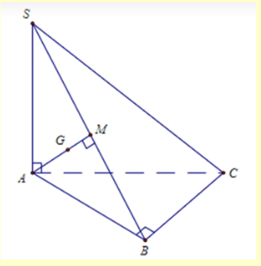 Cho hình chóp S.ABC có đáy ABC là tam giác vuông tại B (ảnh 1)
