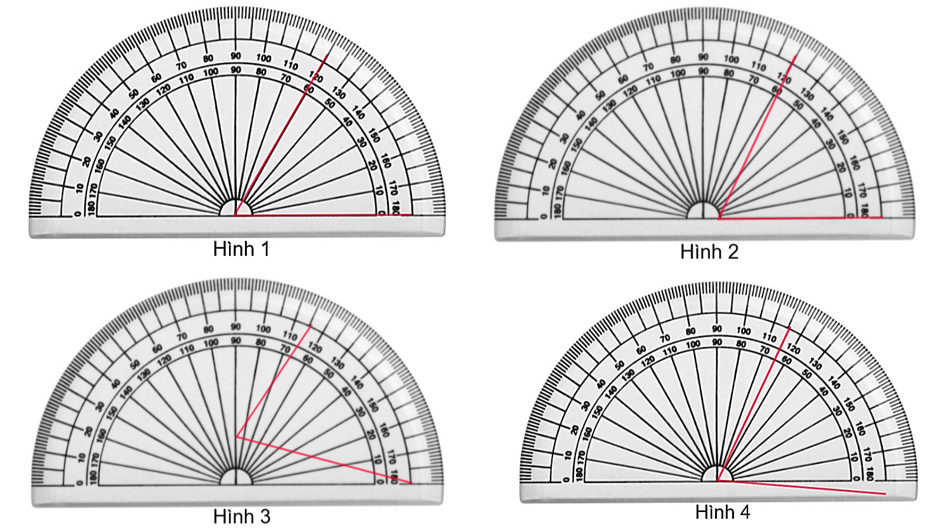 Cách đặt thước đo góc trong hình nào dưới đây là đúng? (ảnh 1)
