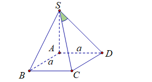 Cho hình chóp S.ABCD có đáy ABCD là hình vuông cạnh a, cạnh bên SA vuông góc với mặt đáy và SA = a căn bậc hai của 2. Tìm số đo của góc giữa đường thẳng SC và mặt phẳng (SAB). (ảnh 1)