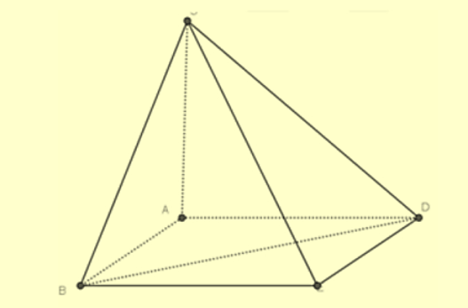 Cho hình chóp S.ABCD trong đó ABCD là hình chữ nhật, (ảnh 1)