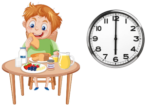 b) Nam ăn sáng lúc: (ảnh 1)