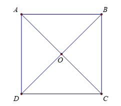 Cho hình vuông \(ABCD\) có tâm \(O\). Mệnh đề nào sau đây đúng? (ảnh 1)