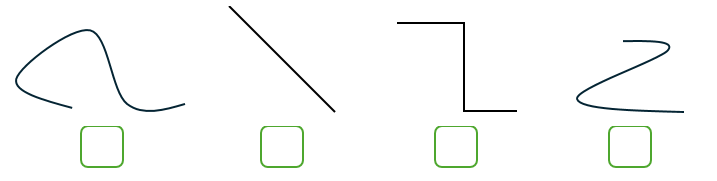 Đánh dấu x vào ô trống bên cạnh đường thẳng, đánh dấu √ vào ô trống bên cạnh đường cong: (ảnh 1)