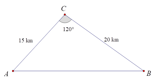 Nếu người ta đào một đường hầm xuyên núi chạy thẳng từ A đến B thì ô tô chạy trên con đường mới này tiết kiệm được số tiền là bao nhiêu nghìn đồng? (ảnh 1)