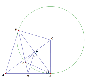 Cho tứ giác \(ABCD\) có góc {ABC} =góc {ADC} = 90^\circ ,\,BC = CD\), \(M\) là trung điểm của (ảnh 1)