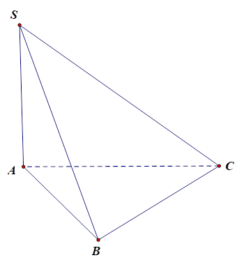 Cho hình chóp S.ABC có đáy là tam giác ABC vuông tại B, SA vuông góc với đáy, SA = a căn bậc hai 2 , AB = a, BC = 2a. Chứng minh tam giác tam giác SBC vuông. (ảnh 1)