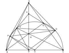 Cho tam giác \[ABC\] nhọn, \(AB < AC.\) Kẻ các đường cao \(AD,BE,CF\) cắt nhau tại H. (ảnh 1)
