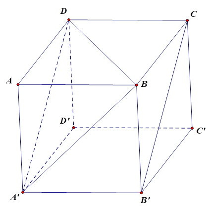  Cho hình lập phương ABCD.A'B'C'D', góc giữa hai đường thẳng A'B và B'C là (ảnh 1)