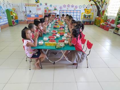 VUI TẾT THIẾU NHI TẠI LỚP 4TA TRƯỜNG MẦM NON KH&Ocirc;I KỲ