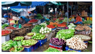 Hình ảnh dưới đây chỉ địa điểm nào?   A. chợ B. siêu thị C. thôn xóm (ảnh 1)